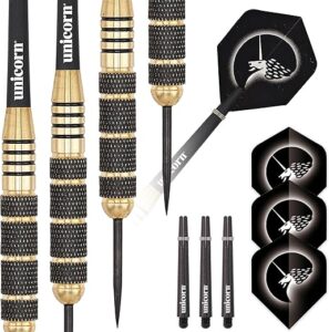 Unicorn Steel Tip Darts Set | Core Plus | Authentic 100% Brass Barrels | 21g, 22g, 23g, 24g, 25g, 26g or 27g